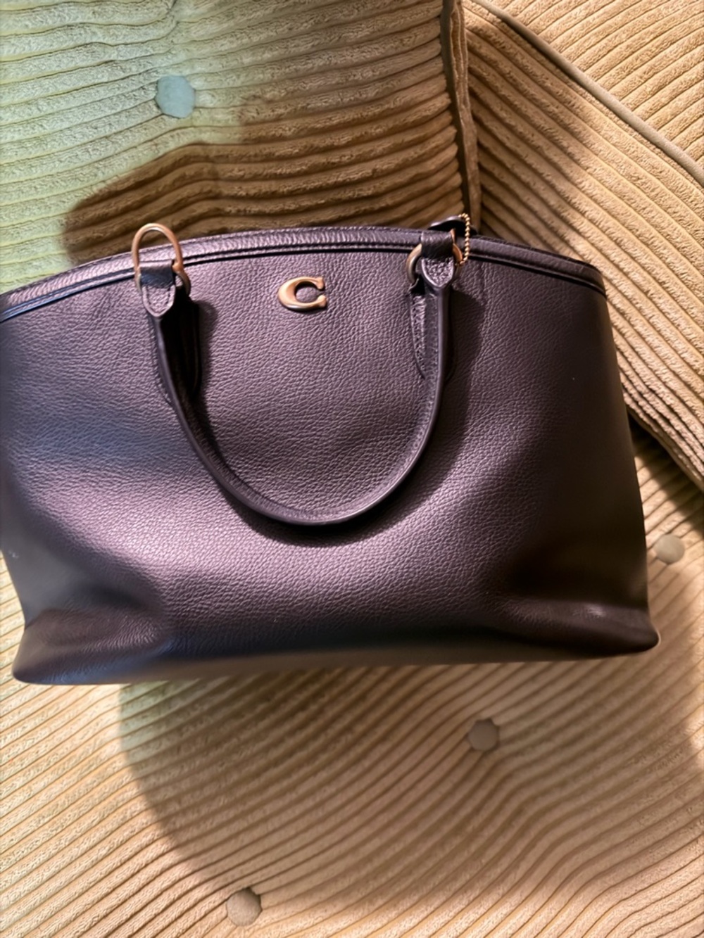 Coach Pebbled Leather Tote - Black